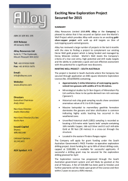 New Project secured for 2015