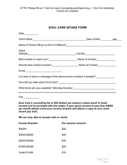 SOUL CARE INTAKE FORM