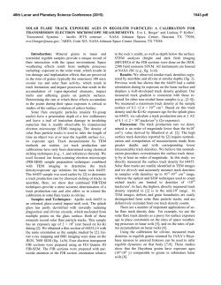 SOLAR FLARE TRACK EXPOSURE AGES IN - USRA