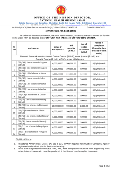 (IFB) for construction of Doctor Quarter (1 Unit)