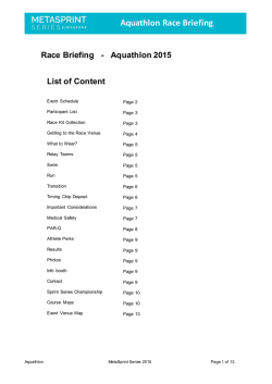 Aquathlon Race Briefing