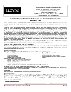 Canadian Naturopathic Doctor Professional And General Liability