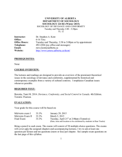 SOC 224 - Sociology - University of Alberta