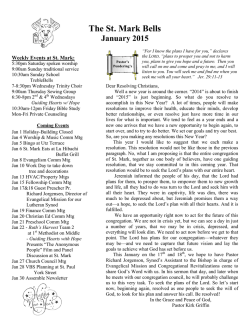 Newsletter - St. Mark Evangelical Lutheran Church