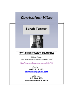 Sarah Turner Pirates CV 2014