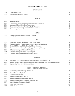 WINES BY THE GLASS - PRESS Restaurant St. Helena