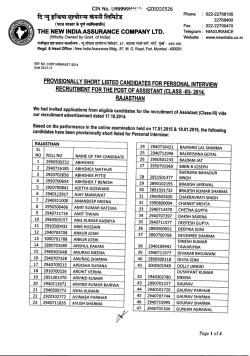 Rajasthan - The New India Assurance Co. Ltd.