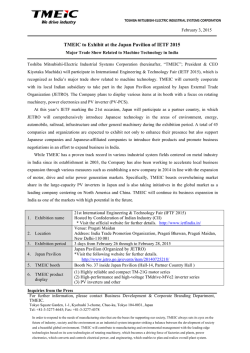 TMEIC to Exhibit at the Japan Pavilion of IETF 2015