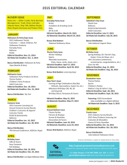 2015 EDITORIAL CALENDAR - Party and Paper Magazine