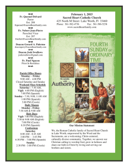 February 1, 2015 Sacred Heart Catholic Church 425 North M Street