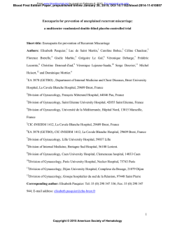 1 Enoxaparin for prevention of unexplained recurrent