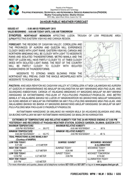 24-hour public weather forecast - PAGASA