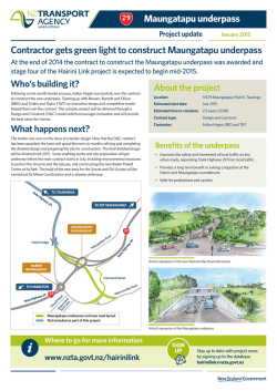 Maungatapu underpass newsletter