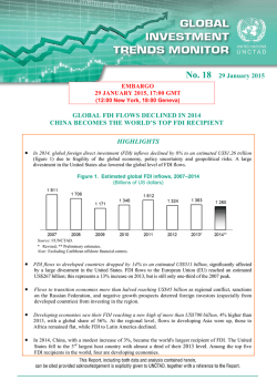 Global Investment trends Monitor No 18