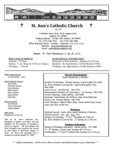 Parish Bulletin - Stannsdayton.org