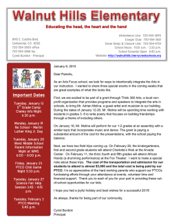 Important Dates - Walnut Hills Community Elementary