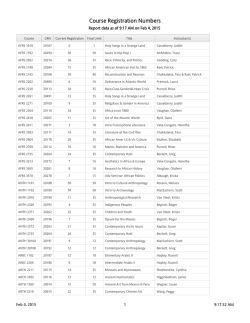 Course Registration Numbers