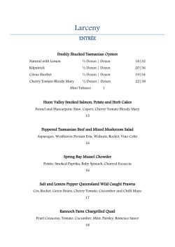Larceny Menu 2015 - Clarion Hotel City Park Grand