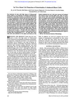 In Vivo Stem Cell Function of Interleukin-3-Induced Blast Cells