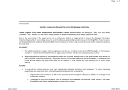 Rambler Implements Revised Plan at the Ming Copper