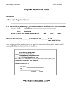 Dropoff information sheet - Ever Evolving Enterprises