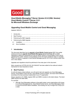 Upgrading - Good Technology