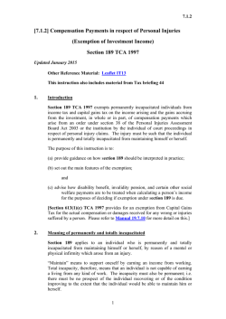 [7.1.2] Compensation Payments in respect of Personal Injuries