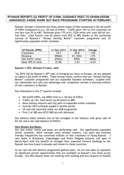 Ryanair Q3 Results 2015