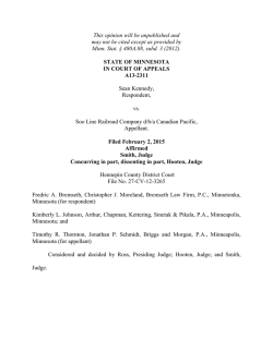 Sean Kennedy, Respondent, vs. Soo Line Railroad