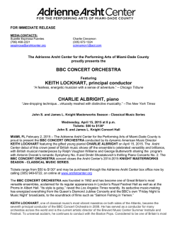 Arsht Center presents the BBC Concert Orchestra conducted by