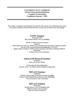 IR Research Seminars - University of St Andrews