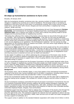 EU steps up humanitarian assistance to Syria crisis