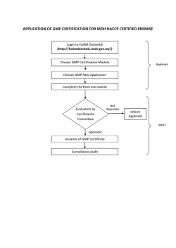 application of gmp certification for moh haccp certified premise