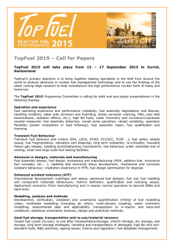 TopFuel 2015 &ndash; Call for Papers