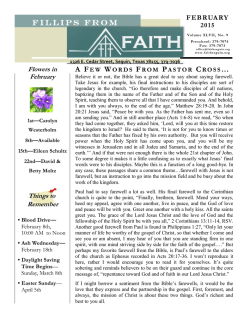 Current Monthly Newsletter - Faith Lutheran Church, Seguin, Texas