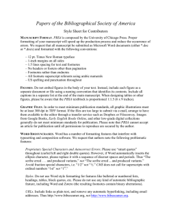 PBSA Stylesheet - The Bibliographical Society of America