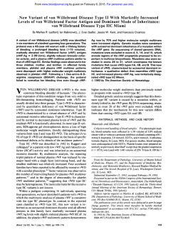 New Variant of von Willebrand Disease Type I1 With