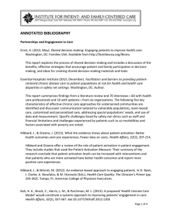 annotated bibliography - Institute for Patient- and Family