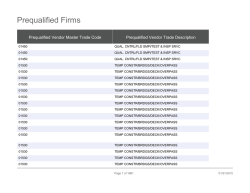 Prequalified Firms