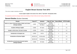 English Stream Summer Term 2013