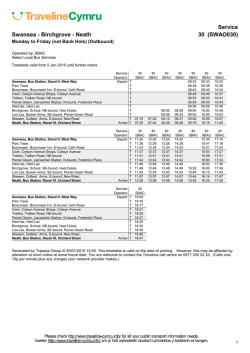 Neath 30 (SWAO030) - Plan your Journey