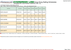 Hong Kong Sailing Schedules