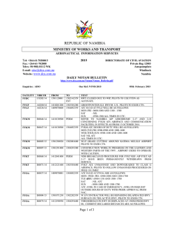 REPUBLIC OF NAMIBIA - Namibian Directorate of Civil Aviation