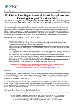 2015 Set for Even Higher Levels of Private Equity