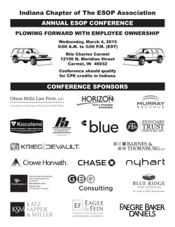 2015 Indiana Chapter Annual ESOP Conference Agenda