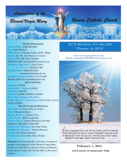 Weekly Bulletin - Assumption of The Blessed Virgin Mary
