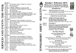 week beginning 1 February 2015