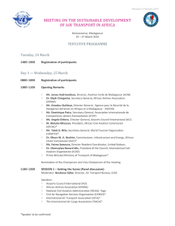 Meeting on Sustainable development of air transport in Africa