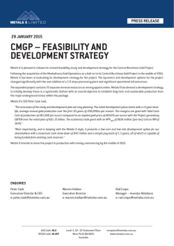 cmgp &ndash; feasibility and development strategy