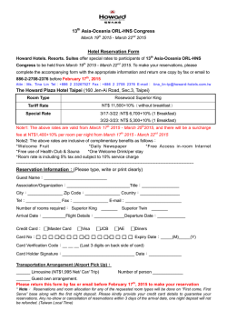 Download Hotel Reservation Form-please fax to hotel on your own